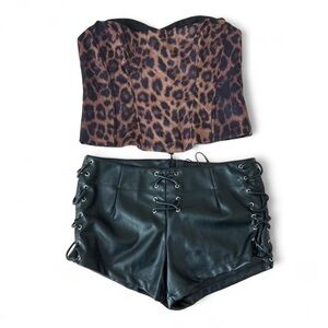 Fashion Nova Black Faux Leather shorts